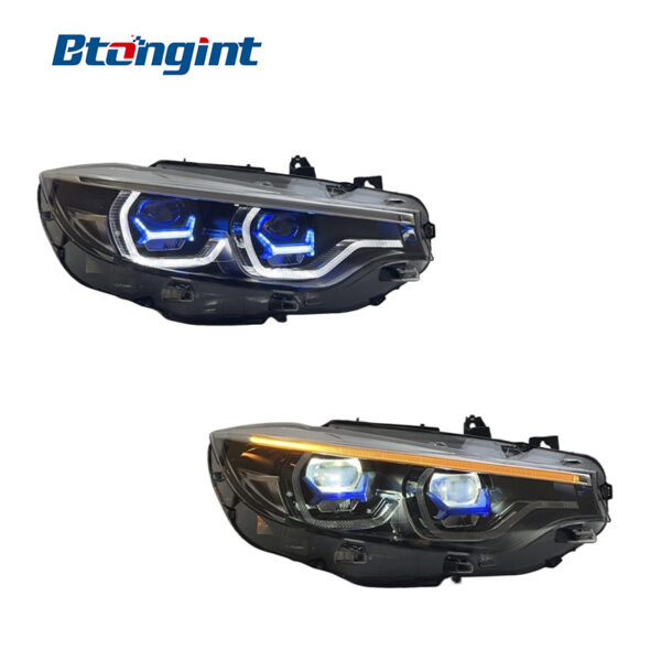 Headlight Assembly For BMW 4‑Series F32 2013‑2020 Retrofit Laser Lens LED DRL Sequential Turn Signal.
