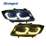 Headlight Assembly For BMW 3‑Series E90 2005‑2012 Old To New Retrofit LED Lens DRL Turn Signal