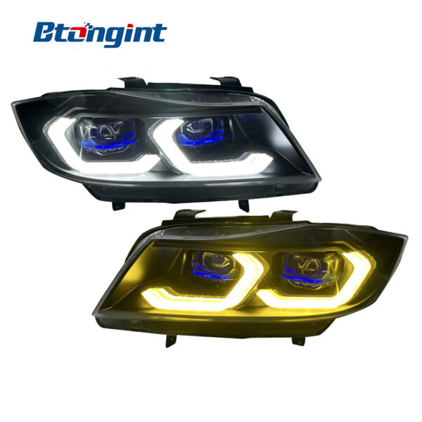 Headlight Assembly For BMW 3‑Series E90 2005‑2012 Old To New Retrofit LED Lens DRL Turn Signal