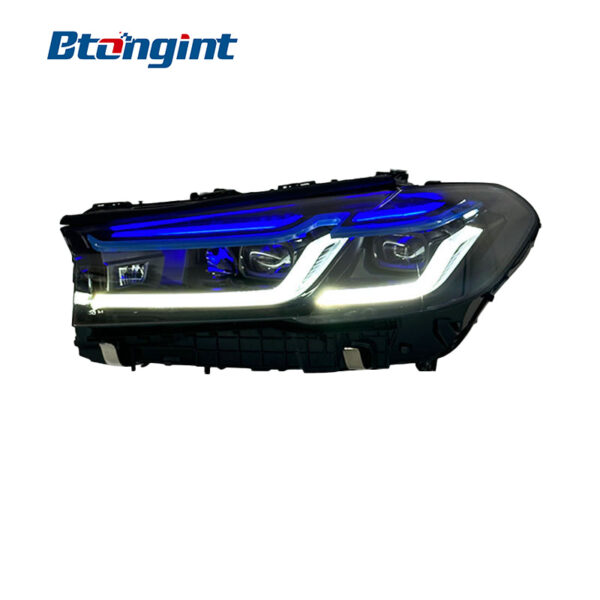 Headlight Assembly For BMW 5‑Series G30 G38 2018‑2023 Retrofit M5 Competition Blue‑Eyebrow High‑End LED Laser Headlamp