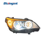 Headlight Assembly For BMW 5‑Series E60 2003‑2010 Retrofit Angel Eye Xenon Headlamp For 523 530