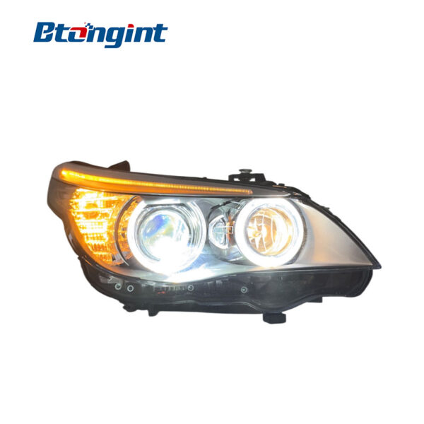 Headlight Assembly For BMW 5‑Series E60 2003‑2010 Retrofit Angel Eye Xenon Headlamp For 523 530