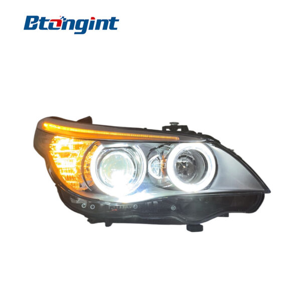 Headlight Assembly For BMW 5‑Series E60 2003‑2010 Retrofit Angel Eye Xenon Headlamp For 523 530