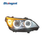 Headlight Assembly For BMW 5‑Series E60 2003‑2010 Retrofit Angel Eye Xenon Headlamp For 523 530
