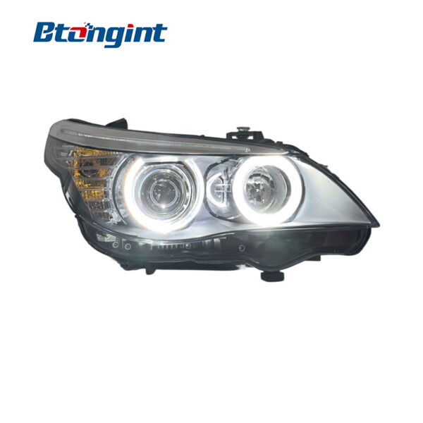 Headlight Assembly For BMW 5‑Series E60 2003‑2010 Retrofit Angel Eye Xenon Headlamp For 523 530