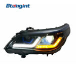 Headlight Assembly For BMW 5‑Series E60 2003‑2010 Retrofit Thunder Version Blue‑Eyebrow LED DRL Turn Signal.