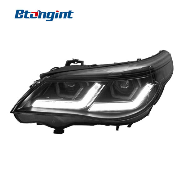 Headlight Assembly For BMW 5‑Series E60 2003‑2010 Retrofit Thunder Version Blue‑Eyebrow LED DRL Turn Signal.