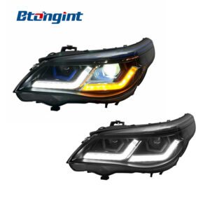 Headlight Assembly For BMW 5‑Series E60 2003‑2010 Retrofit Thunder Version Blue‑Eyebrow LED DRL Turn Signal.