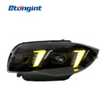 Headlight Assembly For BMW 1‑Series E87 2004‑2011 Retrofit Fangs‑Style Dual‑Color LED DRL Turn Signal.
