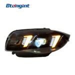 Headlight Assembly For BMW 1‑Series E87 2004‑2011 Retrofit Fangs‑Style Dual‑Color LED DRL Turn Signal.