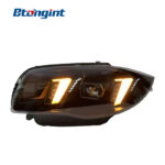 Headlight Assembly For BMW 1‑Series E87 2004‑2011 Retrofit Fangs‑Style Dual‑Color LED DRL Turn Signal.