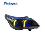 Headlight Assembly For BMW 5‑Series E60 2005‑2010 Retrofit Dual‑Color DRL Turn Signal LED Laser Lens.