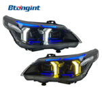 Headlight Assembly For BMW 5‑Series E60 2005‑2010 Retrofit Dual‑Color DRL Turn Signal LED Laser Lens.