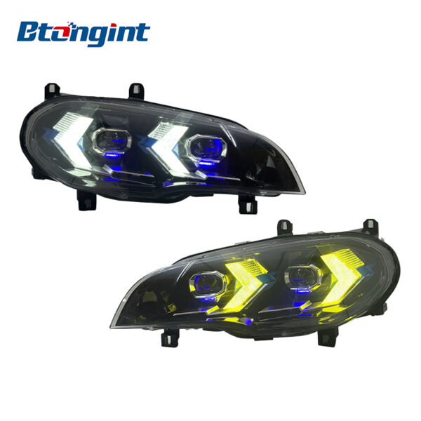 Headlight Assembly For BMW X5 E70 2007‑2013 Retrofit LED DRL Turn Signal Lens Headlamp