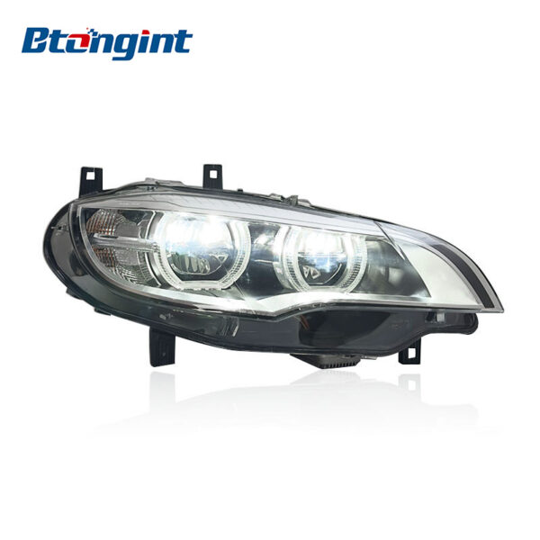 Headlight Assembly For BMW X6 E71 2008‑2014 Retrofit New‑Style LED Angel Eye DRL Turn Signal