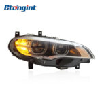 Headlight Assembly For BMW X6 E71 2008‑2014 Retrofit New‑Style LED Angel Eye DRL Turn Signal