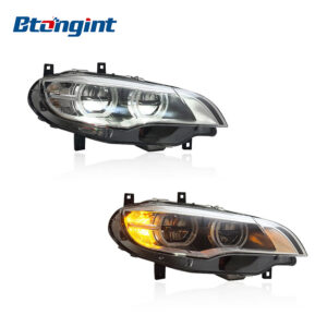 Headlight Assembly For BMW X6 E71 2008‑2014 Retrofit New‑Style LED Angel Eye DRL Turn Signal