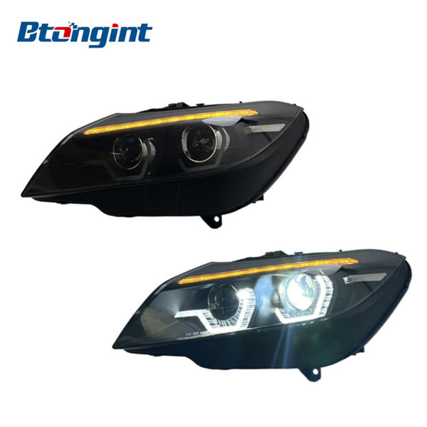Headlight Assembly For BMW Z4 2009‑2016 Retrofit LED DRL Bi‑Xenon Lens Sequential Turn Signal