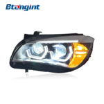Headlight Assembly For BMW X1 E84 2010‑2015 Old To New Retrofit Scoop‑Shaped DRL LED Laser Lens.
