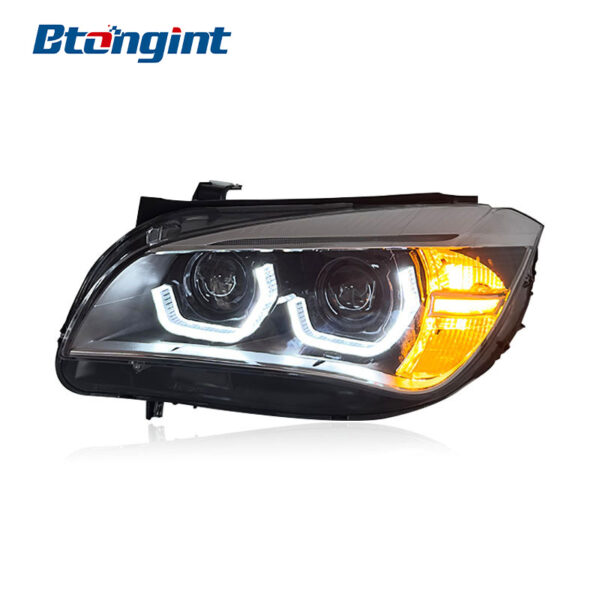 Headlight Assembly For BMW X1 E84 2010‑2015 Old To New Retrofit Scoop‑Shaped DRL LED Laser Lens.
