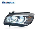 Headlight Assembly For BMW X1 E84 2010‑2015 Old To New Retrofit Scoop‑Shaped DRL LED Laser Lens.