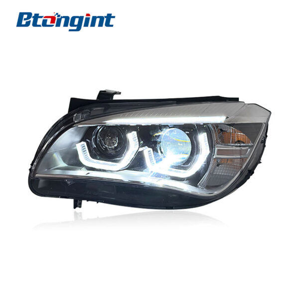 Headlight Assembly For BMW X1 E84 2010‑2015 Old To New Retrofit Scoop‑Shaped DRL LED Laser Lens.