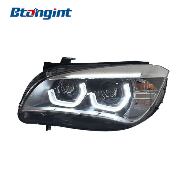 Headlight Assembly For BMW X1 E84 2010‑2015 Old To New Retrofit Scoop‑Shaped DRL LED Laser Lens.