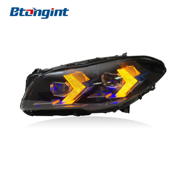 Headlight Assembly For BMW 5‑Series F10 F18 2011‑2017 Retrofit New‑Style Laser Lens LED DRL