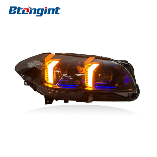 Headlight Assembly For BMW 5‑Series F10 F18 2011‑2017 Retrofit Fangs‑Style Laser Lens LED DRL