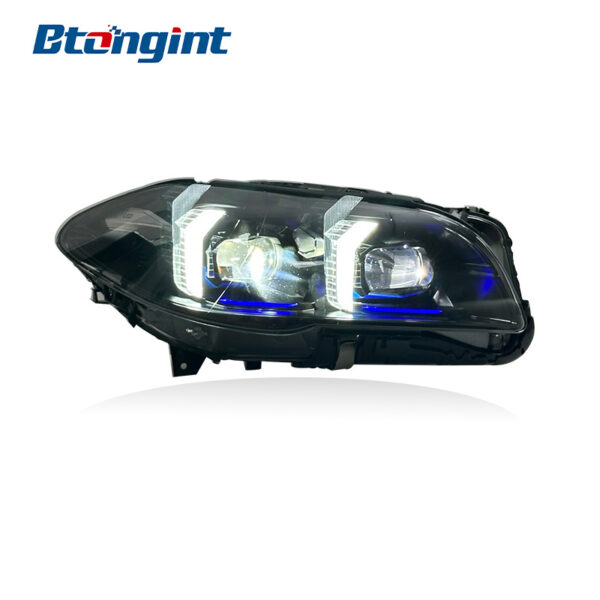 Headlight Assembly For BMW 5‑Series F10 F18 2011‑2017 Retrofit Fangs‑Style Laser Lens LED DRL