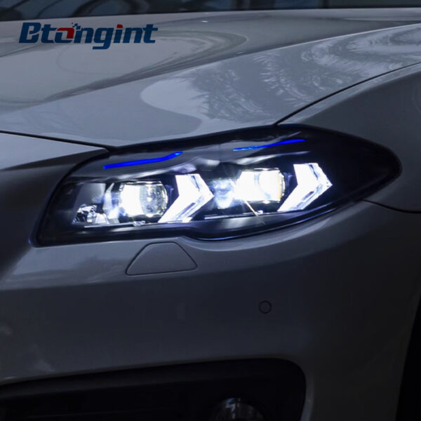 Headlight Assembly For BMW 5‑Series F10 F18 2011‑2017 Retrofit LED DRL Bi‑Light Lens Headlamp