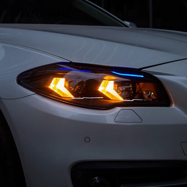 Headlight Assembly For BMW 5‑Series F10 F18 2011‑2017 Retrofit LED DRL Bi‑Light Lens Headlamp