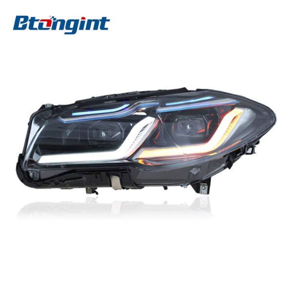 Headlight Assembly For BMW 5‑Series F10 F18 2011‑2017 Old‑To‑New Retrofit LED Bi‑Light Lens DRL