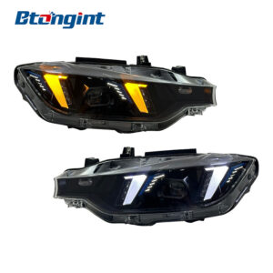 Headlight Assembly For BMW 3‑Series F30 2013‑2018 Retrofit Fangs‑Style LED Lens DRL Turn Signal