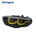 Headlight Assembly For BMW 4‑Series F32 F82 F36 2013‑2020 Old‑To‑New Retrofit Full‑LED Scoop‑Shaped Yellow DRL