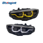 Headlight Assembly For BMW 4‑Series F32 F82 F36 2013‑2020 Old‑To‑New Retrofit Full‑LED Scoop‑Shaped Yellow DRL