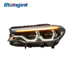Headlight Assembly For BMW 5‑Series G30 G38 2018‑2020 Retrofit High‑Spec Scoop‑Shaped LED Lens Headlamp