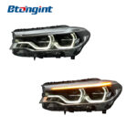 Headlight Assembly For BMW 5‑Series G30 G38 2018‑2020 Retrofit High‑Spec Scoop‑Shaped LED Lens Headlamp