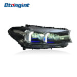 Headlight Assembly For BMW 5‑Series G30 G38 2018‑2020 Retrofit G68 Fangs‑Style 4‑Low‑4‑High Beam LED Headlamp
