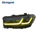 Headlight Assembly For BMW 5‑Series G30 G38 2018‑2023 Retrofit M5 Laser Blue‑Eyebrow Headlight Old‑To‑New Lower‑To‑High Upgrade