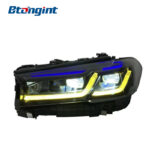 Headlight Assembly For BMW 5‑Series G30 G38 2018‑2023 Retrofit M5 Laser Blue‑Eyebrow Headlight Old‑To‑New Lower‑To‑High Upgrade