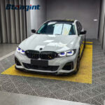 Headlight Assembly For BMW New 3‑Series G20 G28 2019‑2021 Retrofit Scoop‑Shaped Blue‑Eyebrow Headlamp
