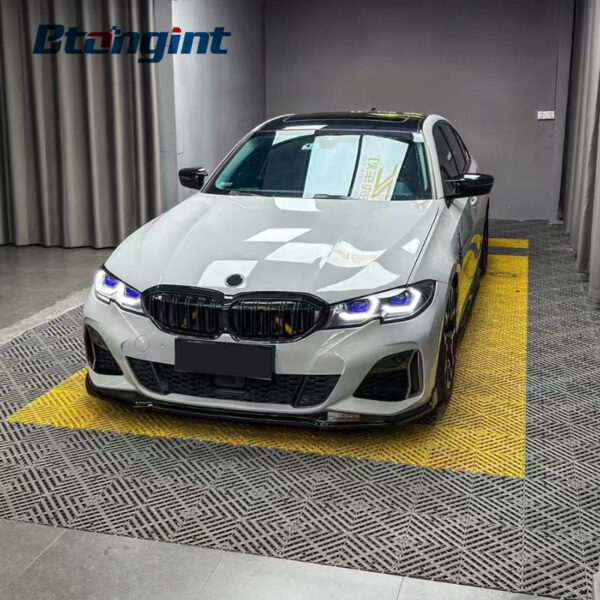 Headlight Assembly For BMW New 3‑Series G20 G28 2019‑2021 Retrofit Scoop‑Shaped Blue‑Eyebrow Headlamp