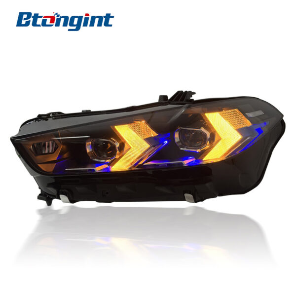 Headlight Assembly For BMW X5 G05 2019‑2022 Retrofit LED Laser Lens New‑Style DRL Turn Signal