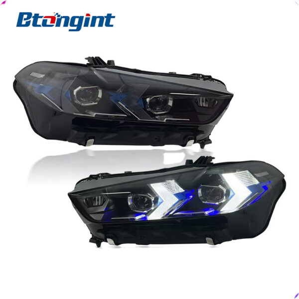 Headlight Assembly For BMW X5 G05 2019‑2022 Retrofit LED Laser Lens New‑Style DRL Turn Signal