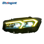 Headlight Assembly For BMW 3‑Series G20 G28 2023‑2025 Old‑To‑New Retrofit Blue‑Eyebrow Dual‑Color Laser Headlamp