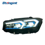 Headlight Assembly For BMW 3‑Series G20 G28 2023‑2025 Old‑To‑New Retrofit Blue‑Eyebrow Dual‑Color Laser Headlamp
