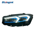 Headlight Assembly For BMW 3‑Series G20 G28 2023‑2025 Old‑To‑New Retrofit Blue‑Eyebrow Dual‑Color Laser Headlamp