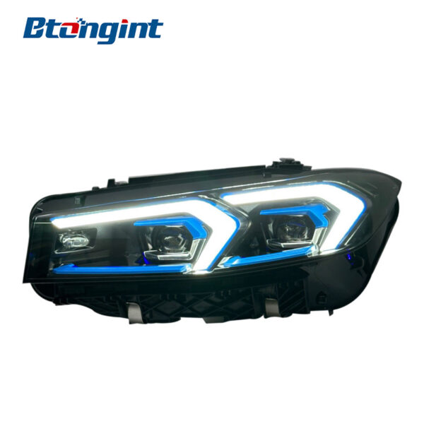 Headlight Assembly For BMW 3‑Series G20 G28 2023‑2025 Old‑To‑New Retrofit Blue‑Eyebrow Dual‑Color Laser Headlamp