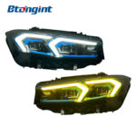 Headlight Assembly For BMW 3‑Series G20 G28 2023‑2025 Old‑To‑New Retrofit Blue‑Eyebrow Dual‑Color Laser Headlamp